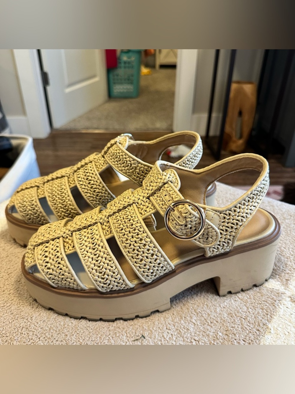wild fable Woven Platform Sandals - Beige
